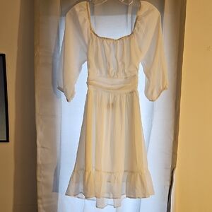 Chic White Long Sleeve Dress